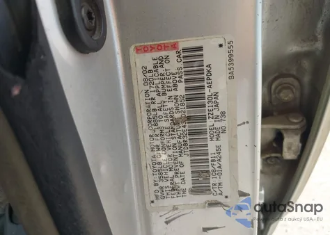 2003 Toyota Corolla Ce z USA, uszkodzony, nr VIN JTDBR32E430021852